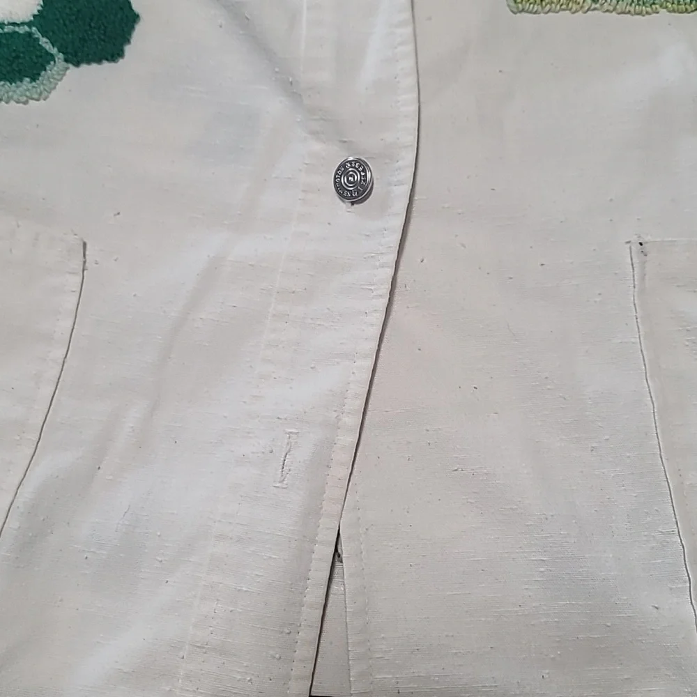One-of-a-Kind Vintage Hand Embroidered Light Weight Linen Jacket - Picture 9 of 12